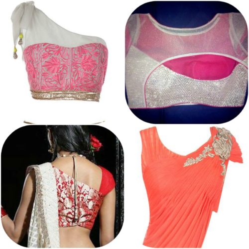 asymmetric style saree blouse
