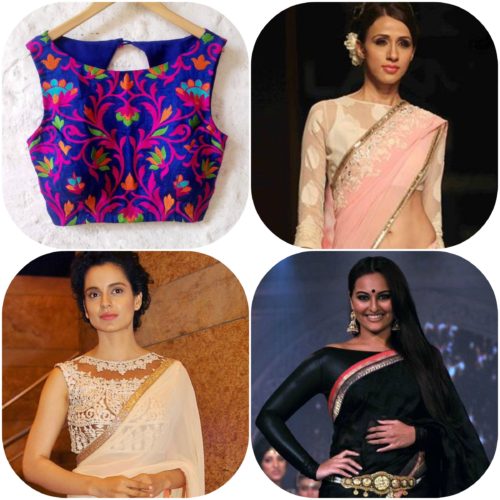 boat neck saree blouses