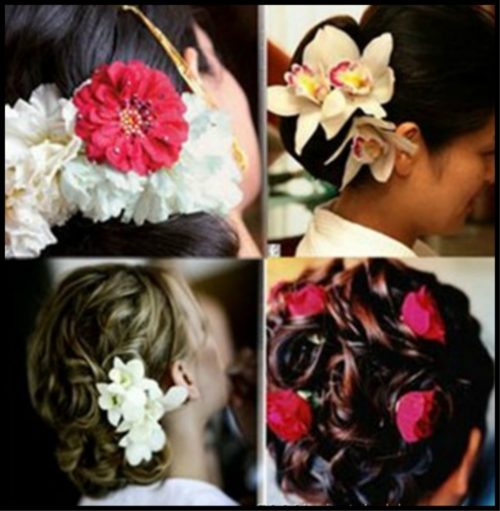 hair up do with flowers