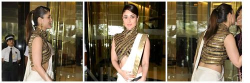 kareena in designer blouse & saree