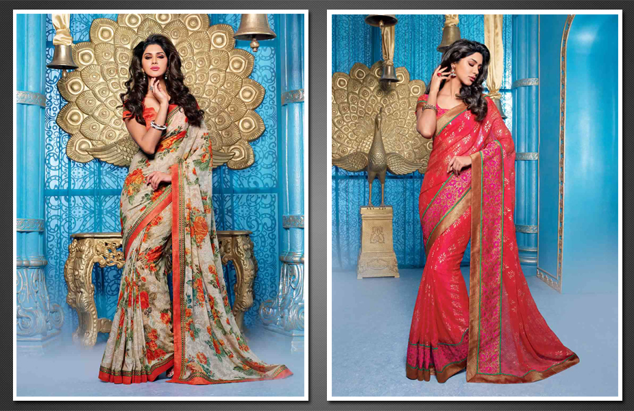 Lingaa saree in orange