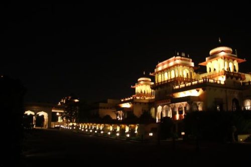 Rambagh Palace Hotel at night
