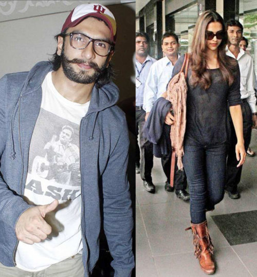 Ranveer Singh and Deepika Padukone at the airport