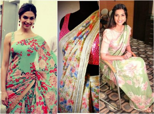 Floral print sarees