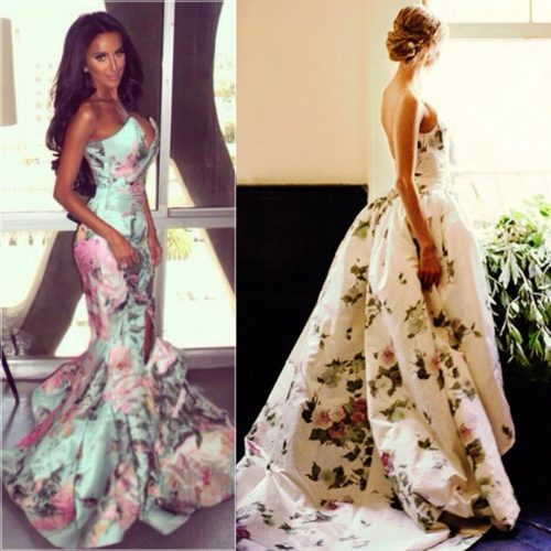 floral printed gown
