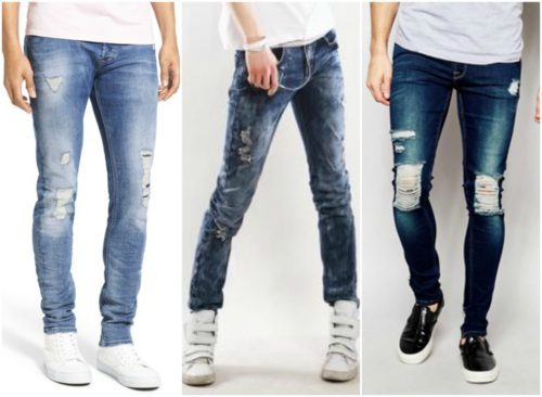 mens top distressed jeans styles