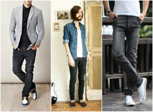 Grey Jeans outfits for men