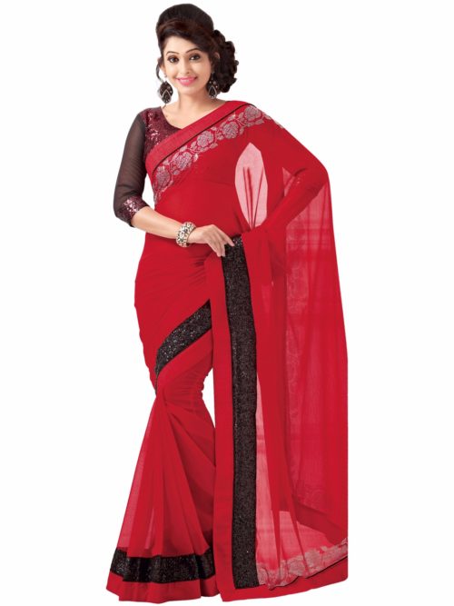 Red wedding wear saree