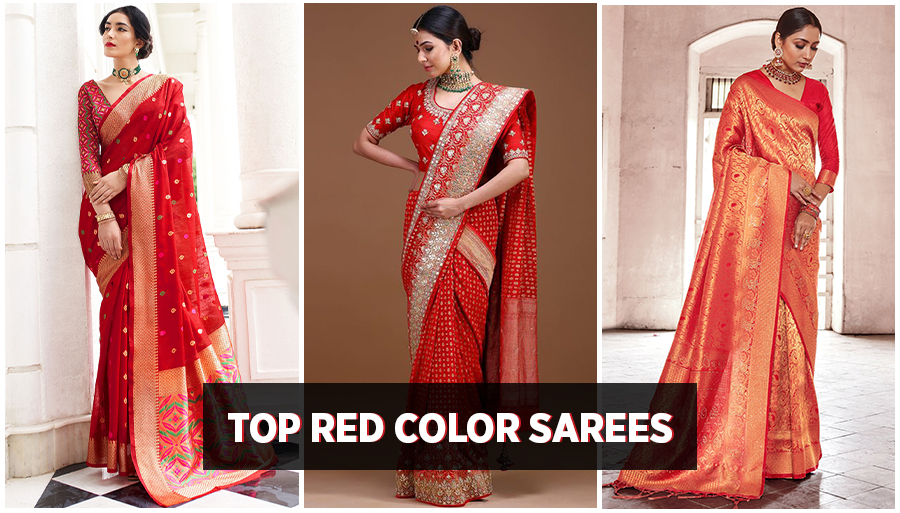 red color saree