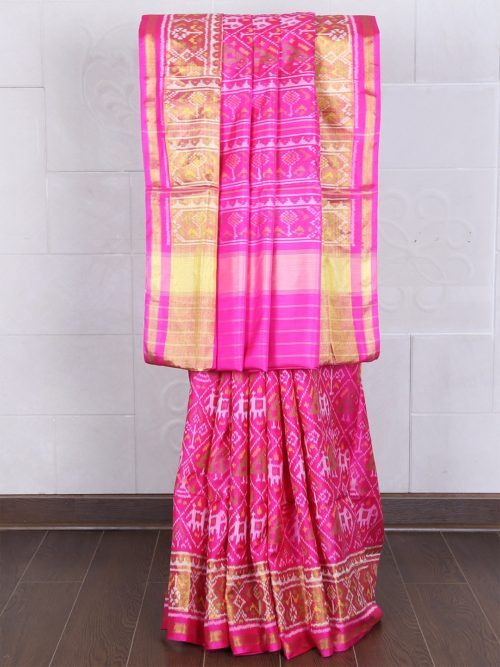 pink patola saree