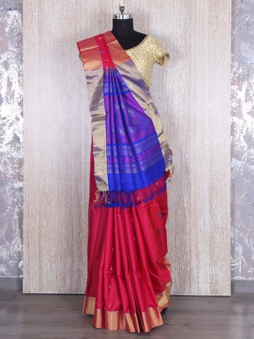 pink silk saree