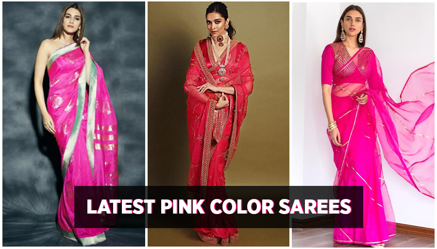 Pink Color Sarees