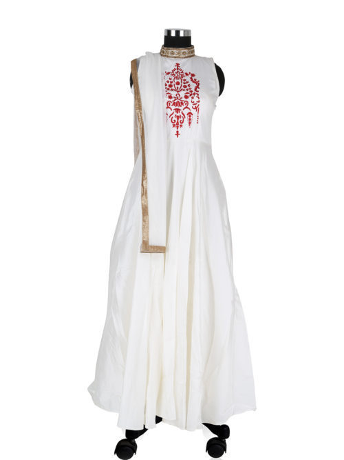 white silk salwar suit