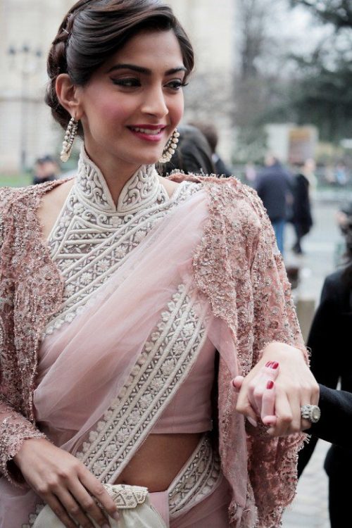 Sonam kapoor saree Jacket style blouse