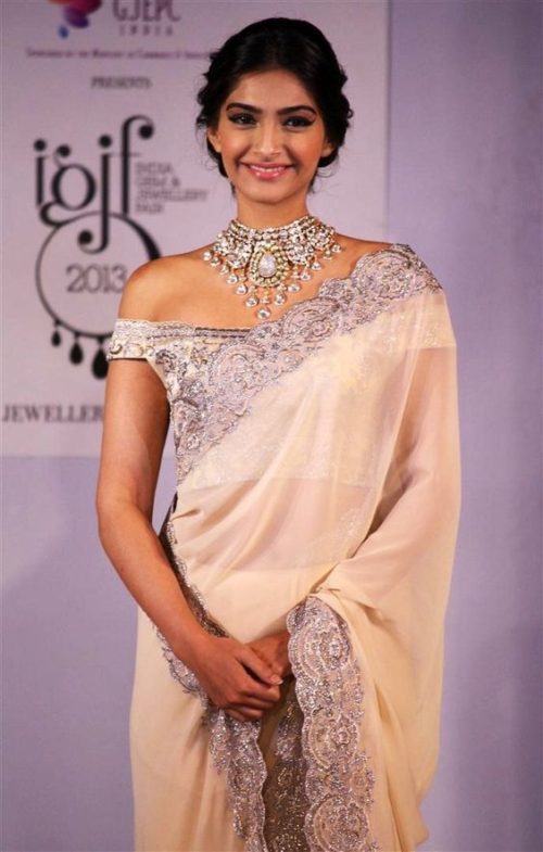 Sonam Kapoor in One-shoulder off neckline