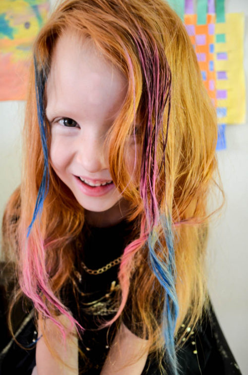 colorful hair chalk