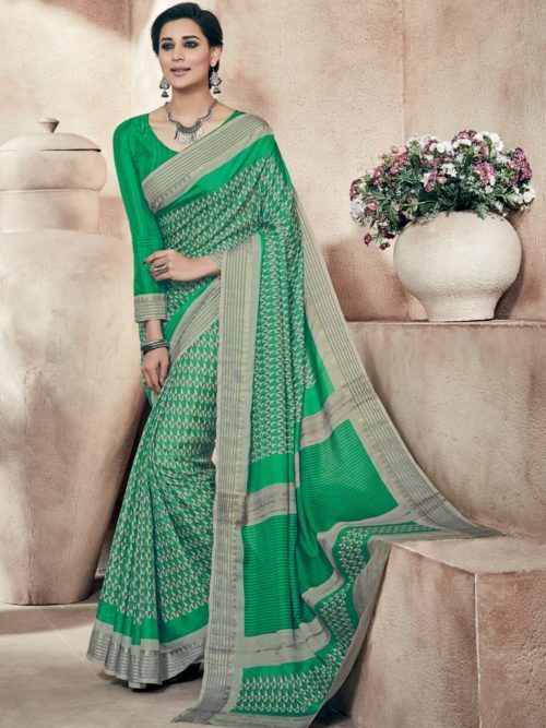 green art silk saree