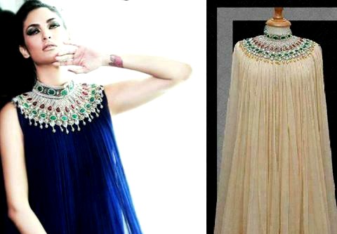 Jewel Salwar kameez neckline style for wedding or sangeet function