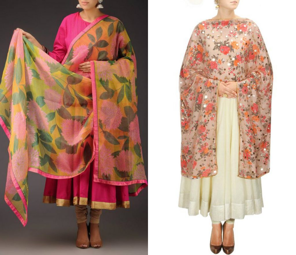 2-Plain-outfits-with-heavy-and-colorful-duppata, How to choose dupatta for salwar kameez, how to choose dupatta, how to select dupatta for salwar suit