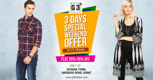 G3+ 3 days weekend offer