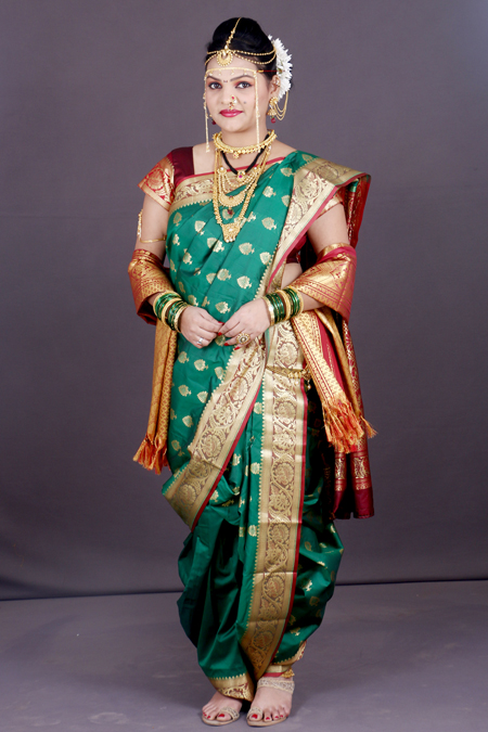 how to wear peshwai navwari saree