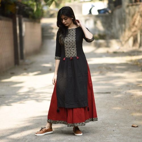 Black kurta with Skirt