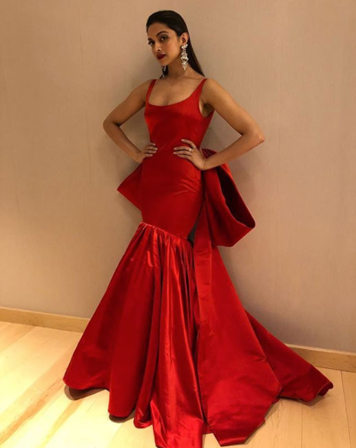 Deepika Padukone in red gown
