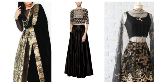 black silk lehenga choli designs