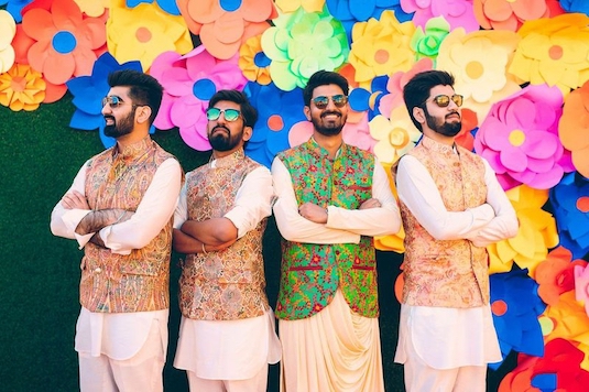 Groom Squads In Coordinated Outfits