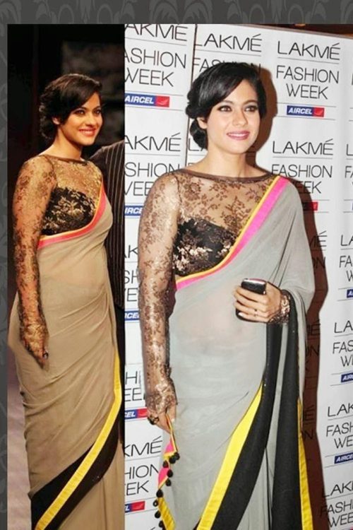 Dramatic Grey Sarees for Dusky Skin tone