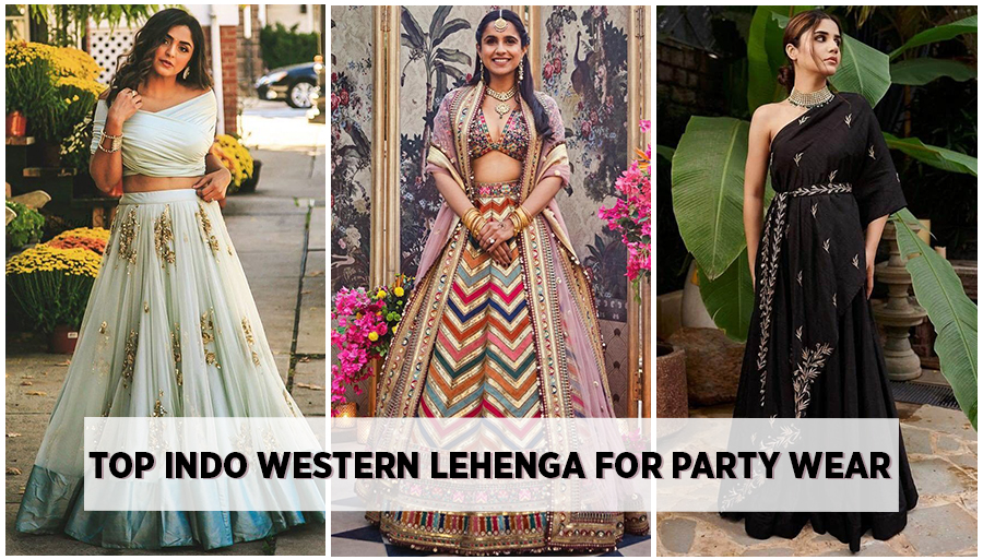 Indo Western Lehenga choli for Party Wear 2022