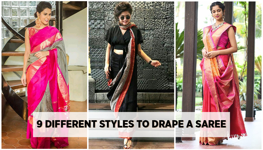 how to drape a saree in basic steps, how to wear saree, infographic how to wear saree