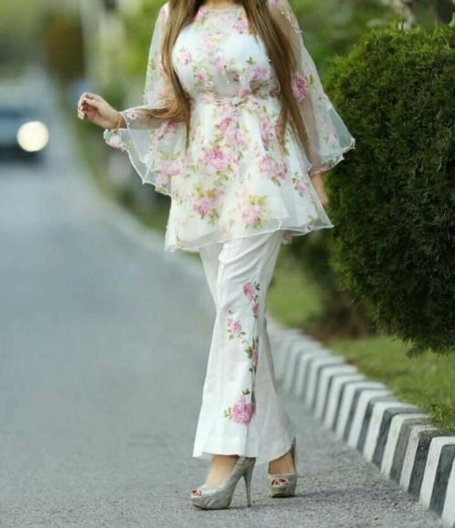 Floral Kurti Designs for college and work