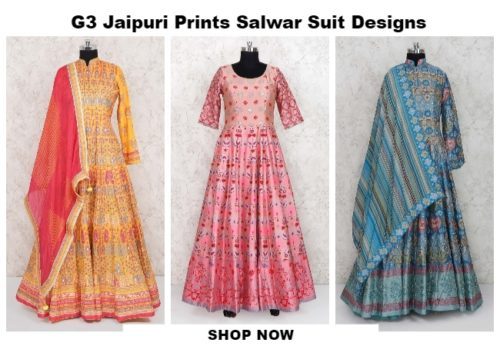 Jaipuri Print Salwar Kameez Designs