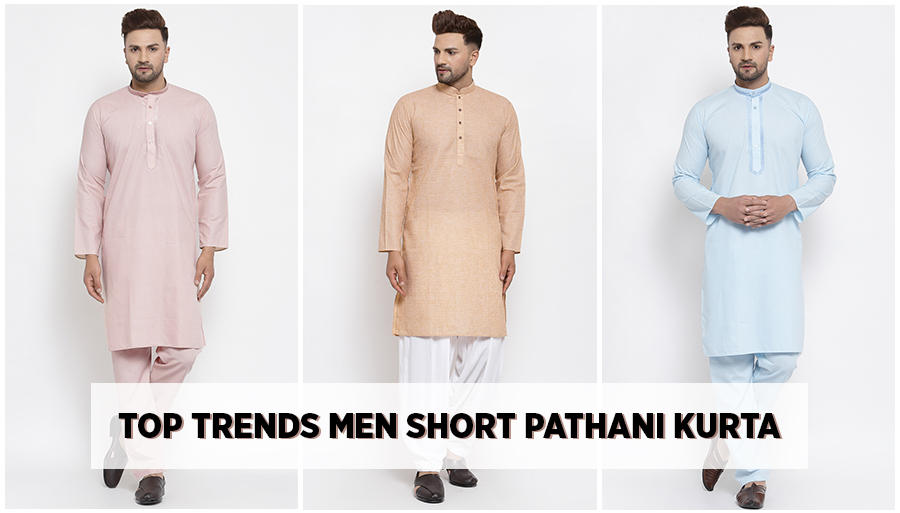 top trends of men short pathani kurta, latest styles of men short pathani kurta, designer men short pathani kurta