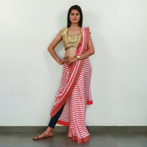 Pant Style Saree for College and School