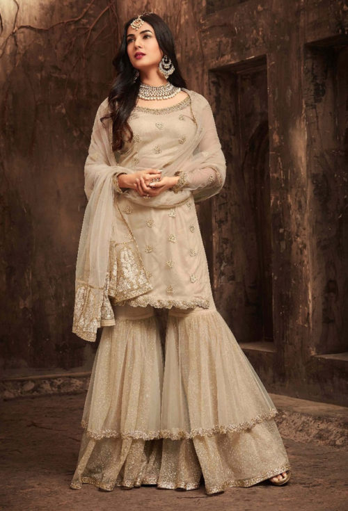 Double Layer Sharara Suit