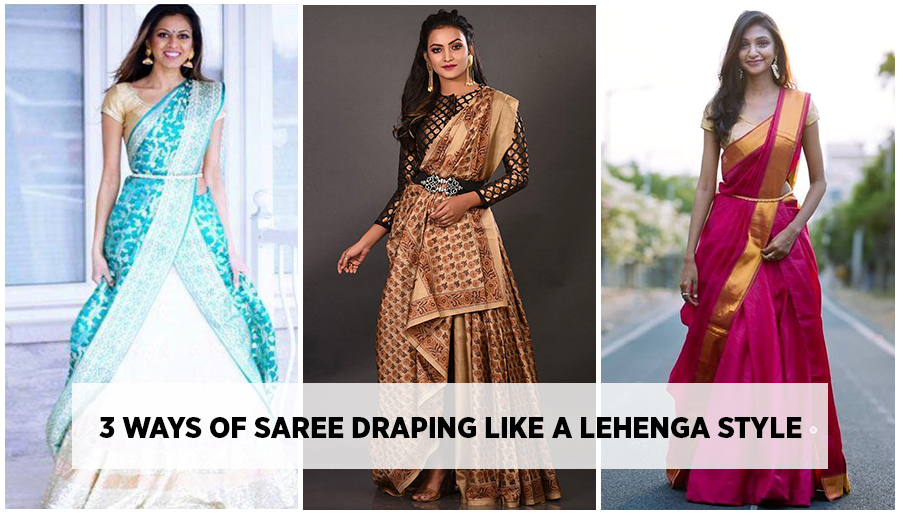 saree draping like a lehenga