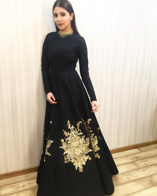Anushka Sharma in Black Indian Gown
