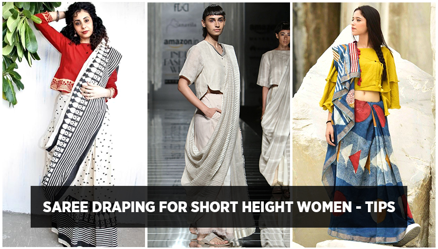 Saree Draping For Short Height Women - short girls saree draping