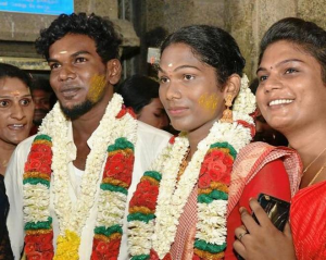 indian trans wedding couple, indian couple transgender