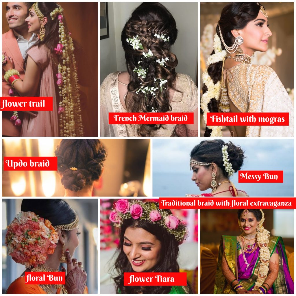 indian bridal hairstyles 2019, trending indian bridal hairstyles, hairstyles for sangeet, hairstyles for mehndi, hairstyle ideas for ethinic, indian wedding hairstyle looks