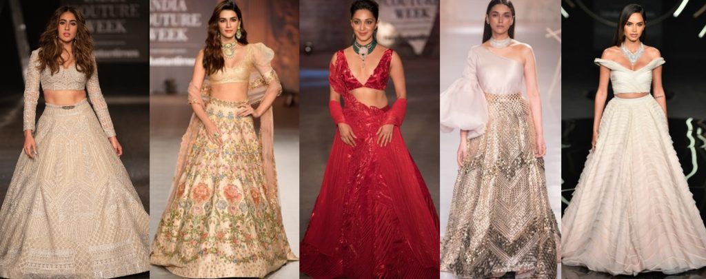 india couture week 2019 lehenga collection, lehengas from runway, bollywood lehenga online