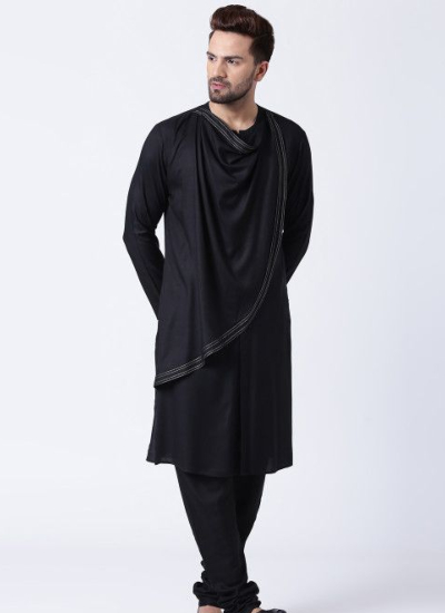 latest black kurta designs for men