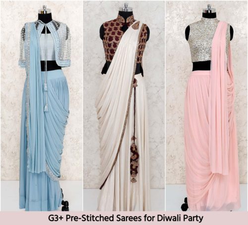 Pre-stitched saree for Diwali