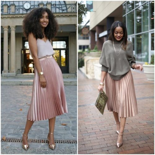metallic skirt outfit ideas
