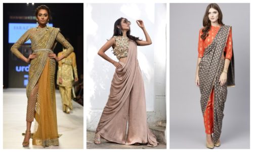 saree with a palazzo, how to drape sari on palazzo