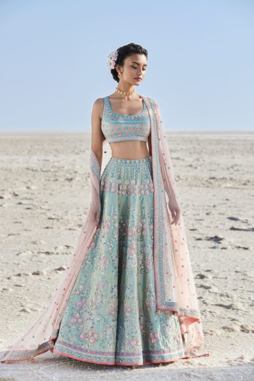 Powder blue anita dongre lehenga