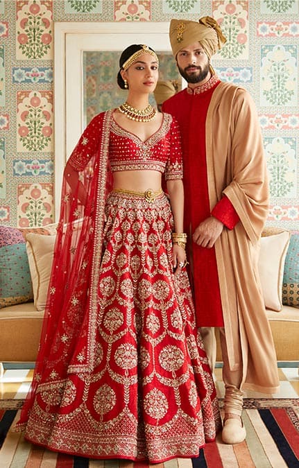 Anita Dongre's red bridal lehenga