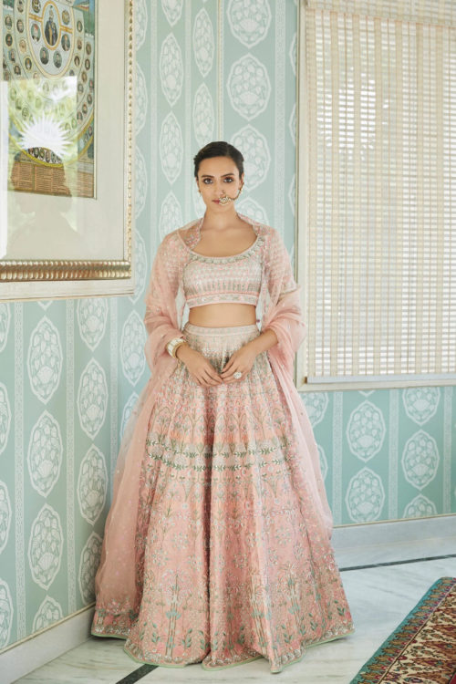 Anita Dongre pink bridal lehenga